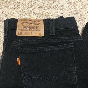 Vintage 90s Levi's 550 Jeans Men's 36x32 Black Orange Tab Relaxed Fit USA